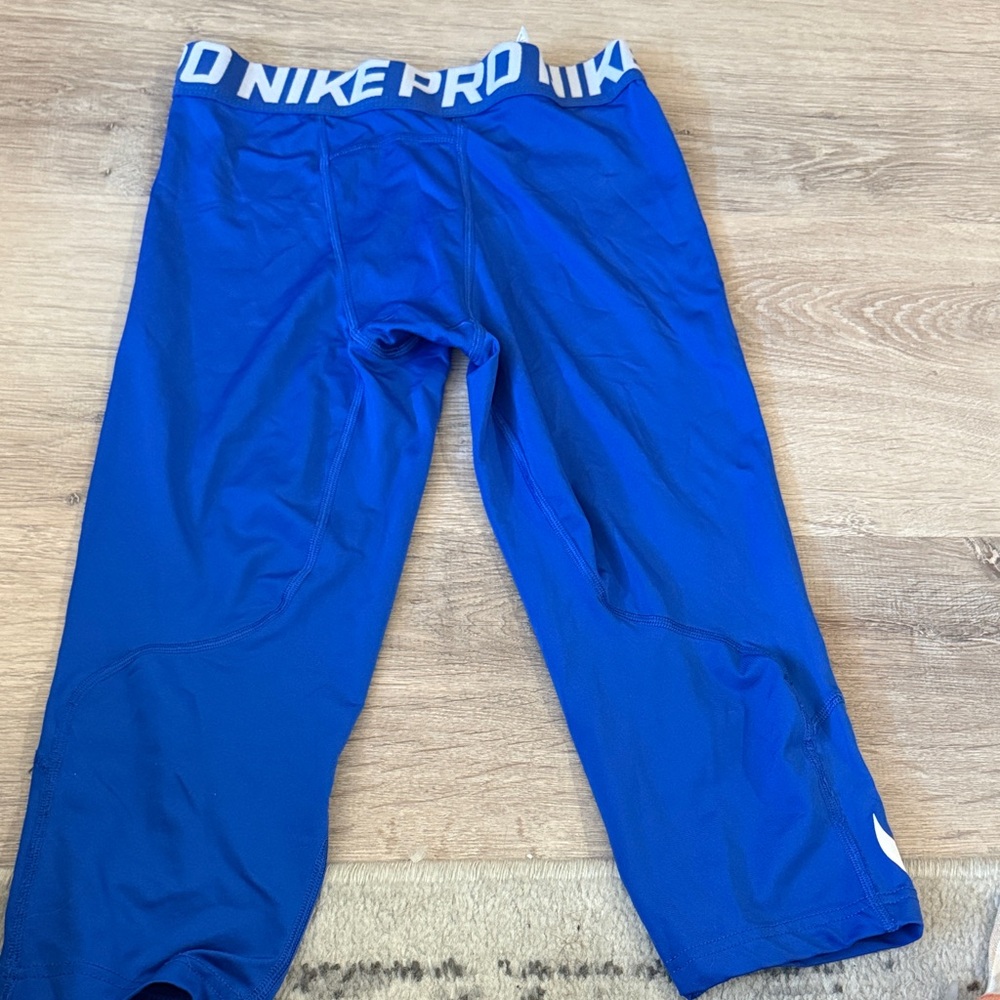 Nike Blue Pro Compression boys Capri Leggings